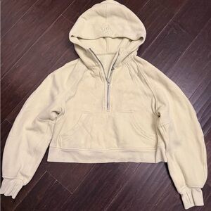 lululemon athletica Cropped Quarter-Zip Hoodie in Light Cream